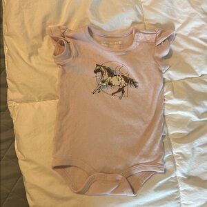 Carhartt Light Pink Horse Graphic 6M  Baby One-Piece